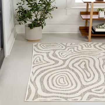 Eryx Modern Bohemian Abstract Organic Reversible Machine-Washable Indoor/Outdoor Area Rug